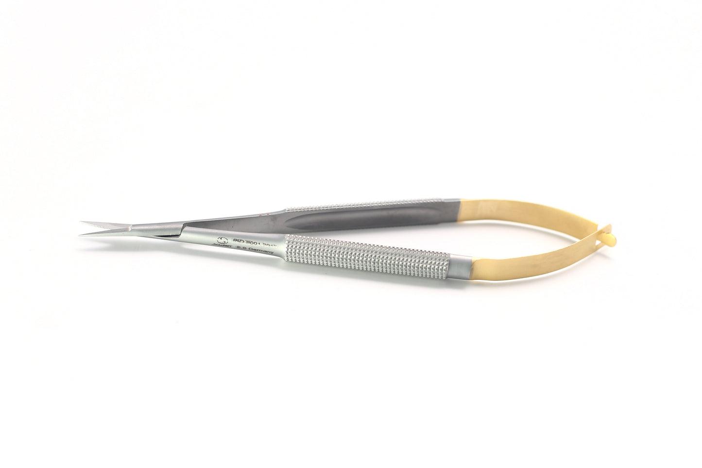 Tijera Microcirugía Tipo Castro Viejo con Tungsteno Gold Curvo - 14 cm
